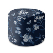 Puf okrągły podnóżek Blue Botanical