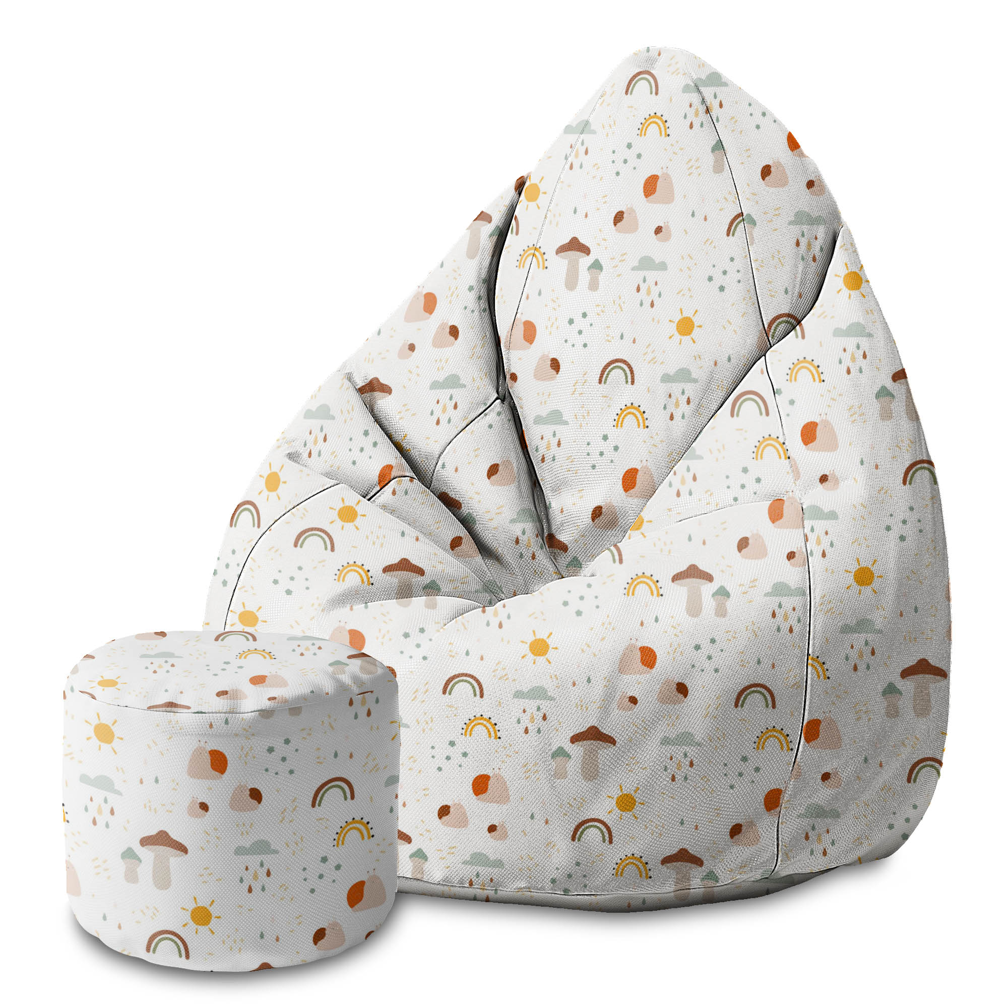 Runder Hocker Fußhocker Autumn Mushroom-Panama