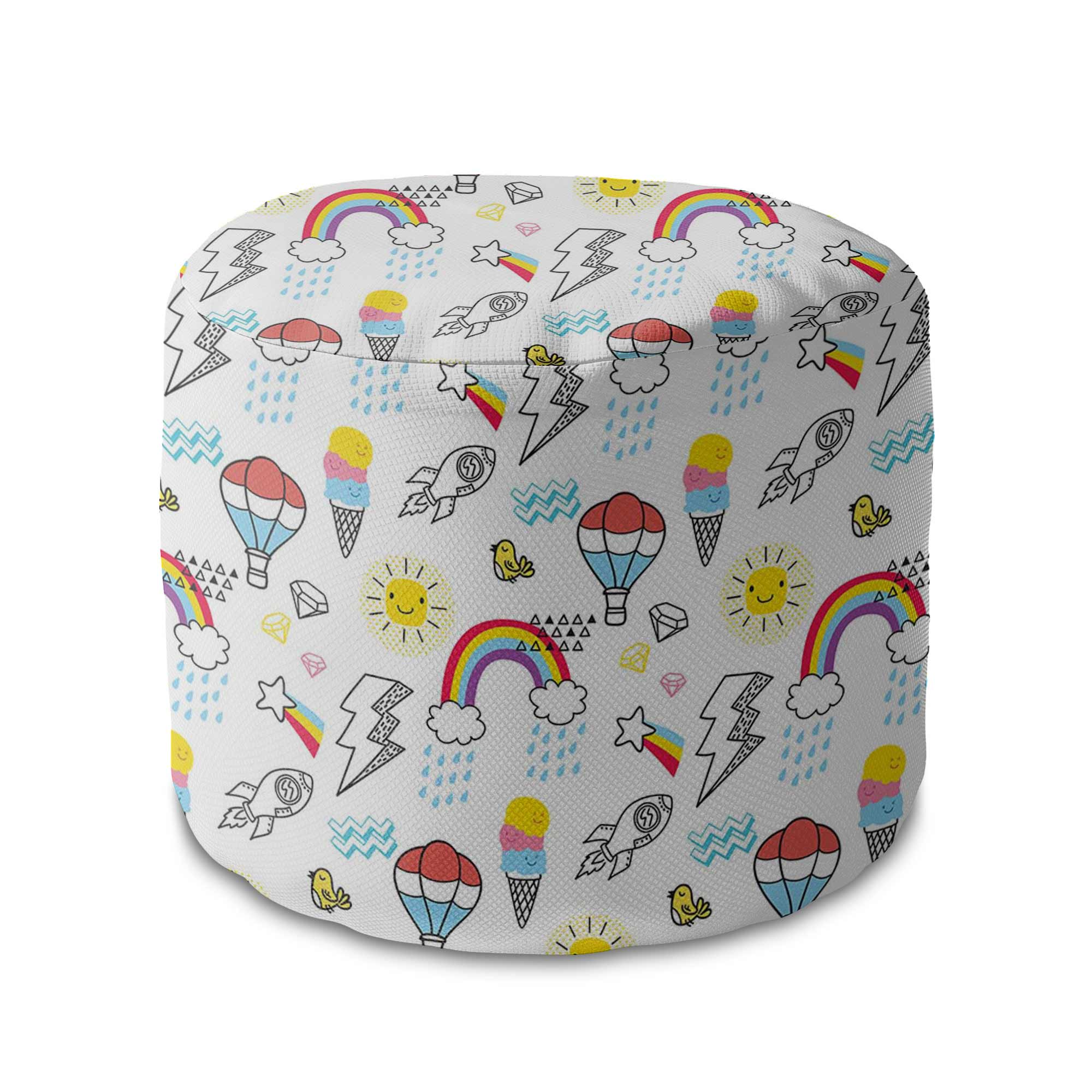 Puf okrągły podnóżek Ballons and Rainbows