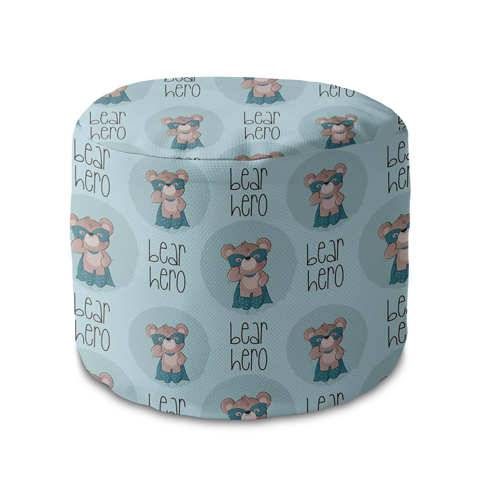 Kulatá taburetka podnožka Bear Hero-Velvet