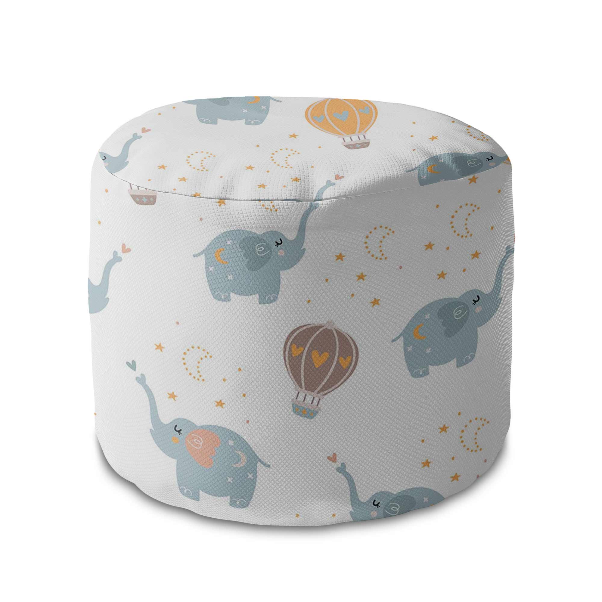 Puf okrągły podnóżek Blue Elephant-Velvet