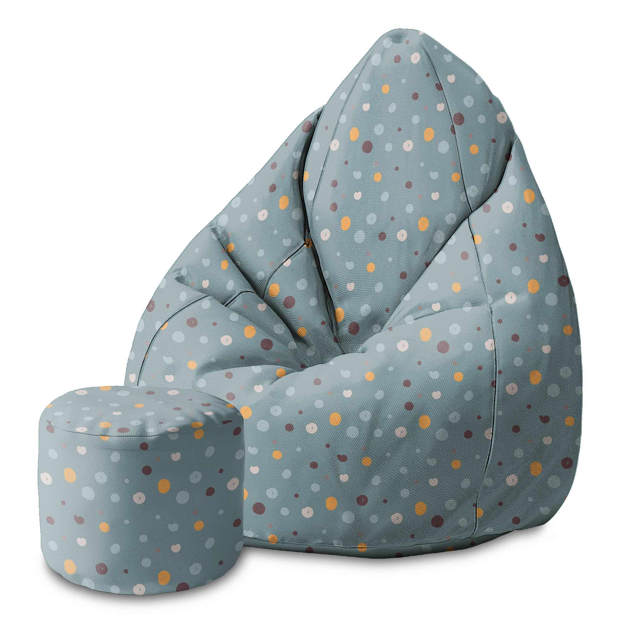 Puf okrągły podnóżek  Colorful Dots-Velvet