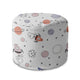Round pouf footstool Lime Cartoon Galaxy-Velvet