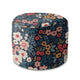 Runder Pouf Fußhocker Colorful Flowers-Velvet