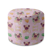 Runder Hocker Fußstütze Happy Small Dogs-Oxford