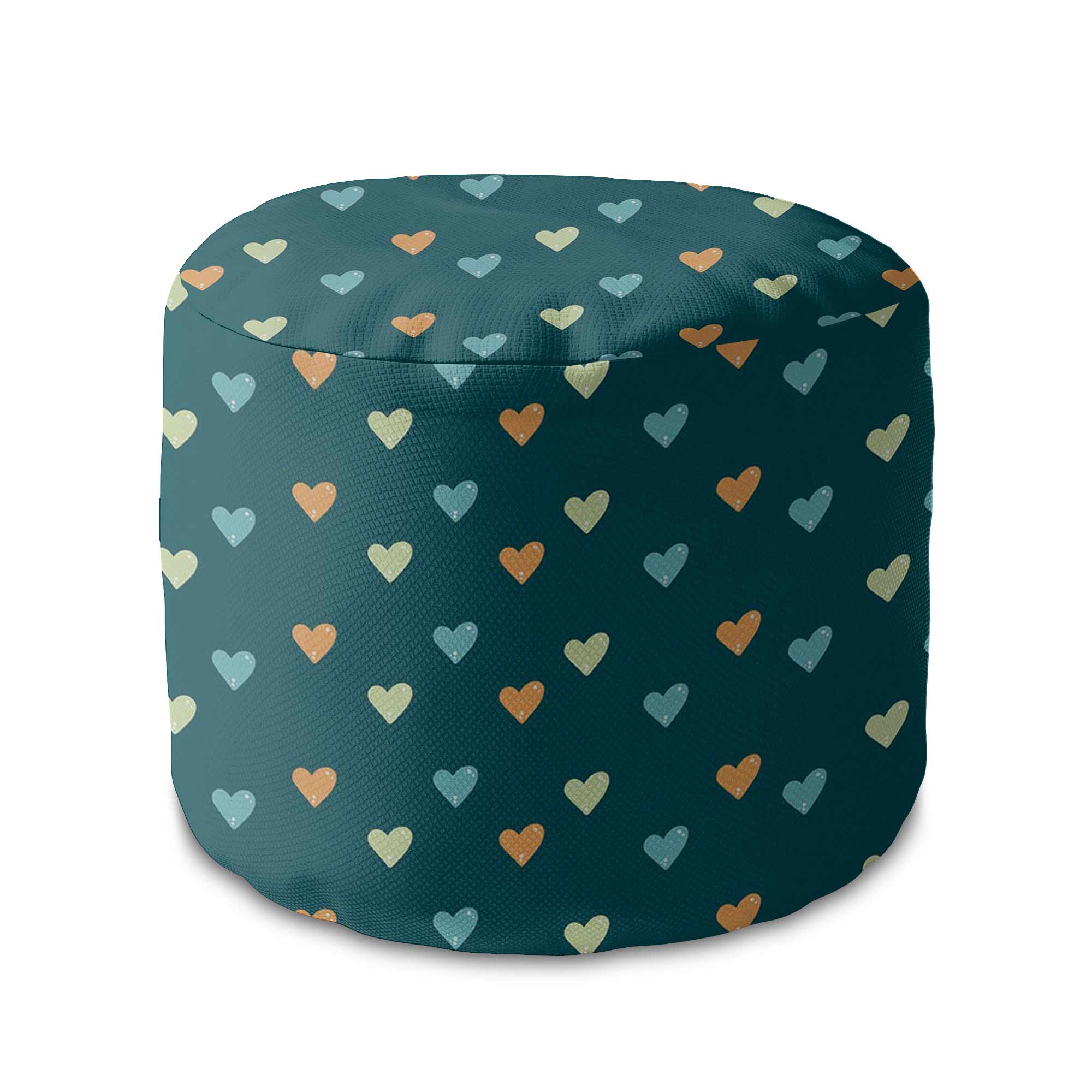 Puf okrągły podnóżek Colorful Hearts