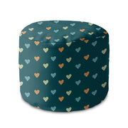 Puf okrągły podnóżek Colorful Hearts-Velvet