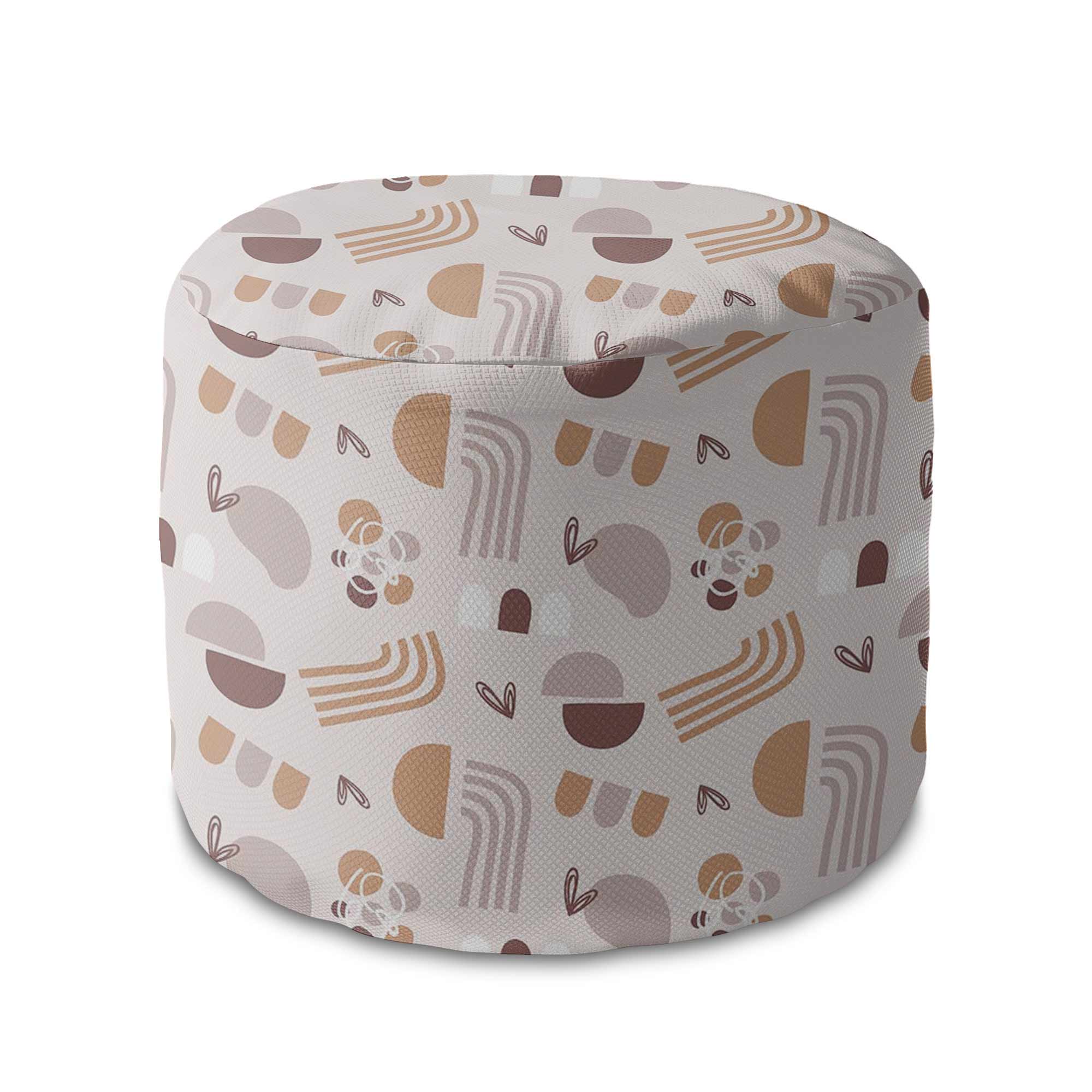 Puf okrągły podnóżek Geometric Earth Colors-Velvet