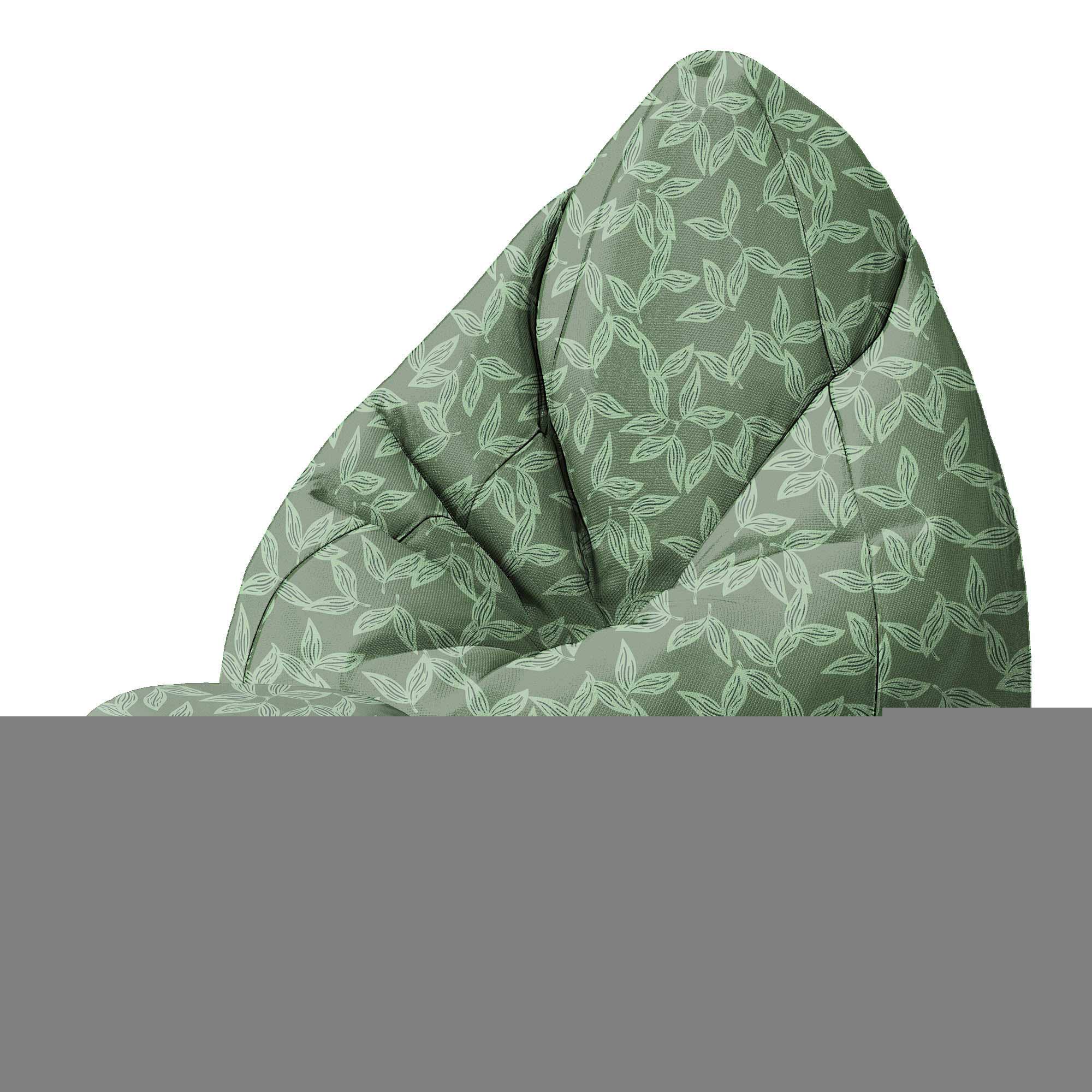 Puf okrągły podnóżek Herbal Leaves Pattern-Velvet