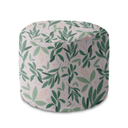 Puf okrągły podnóżek Olive Leaves on Pink-Oxford