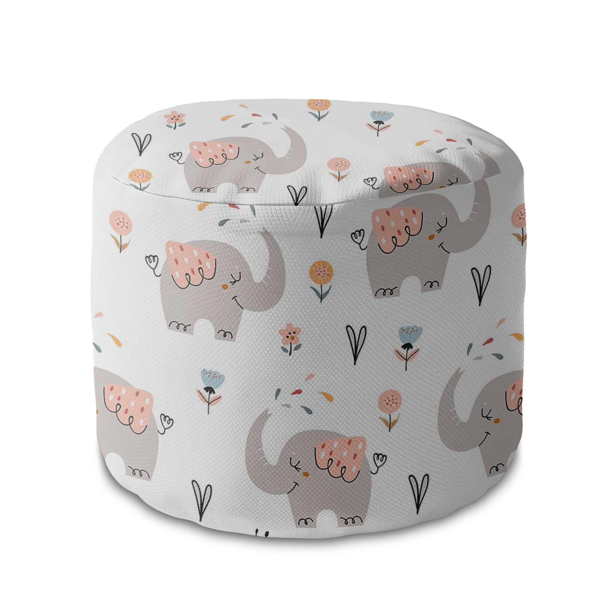 Okrúhly puf podnožka Happy Elephant-Velvet