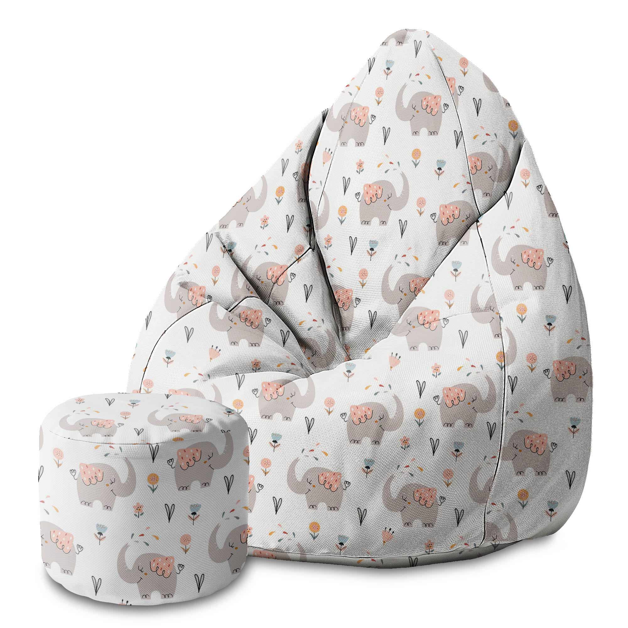 Okrúhly puf podnožka Happy Elephant-Velvet
