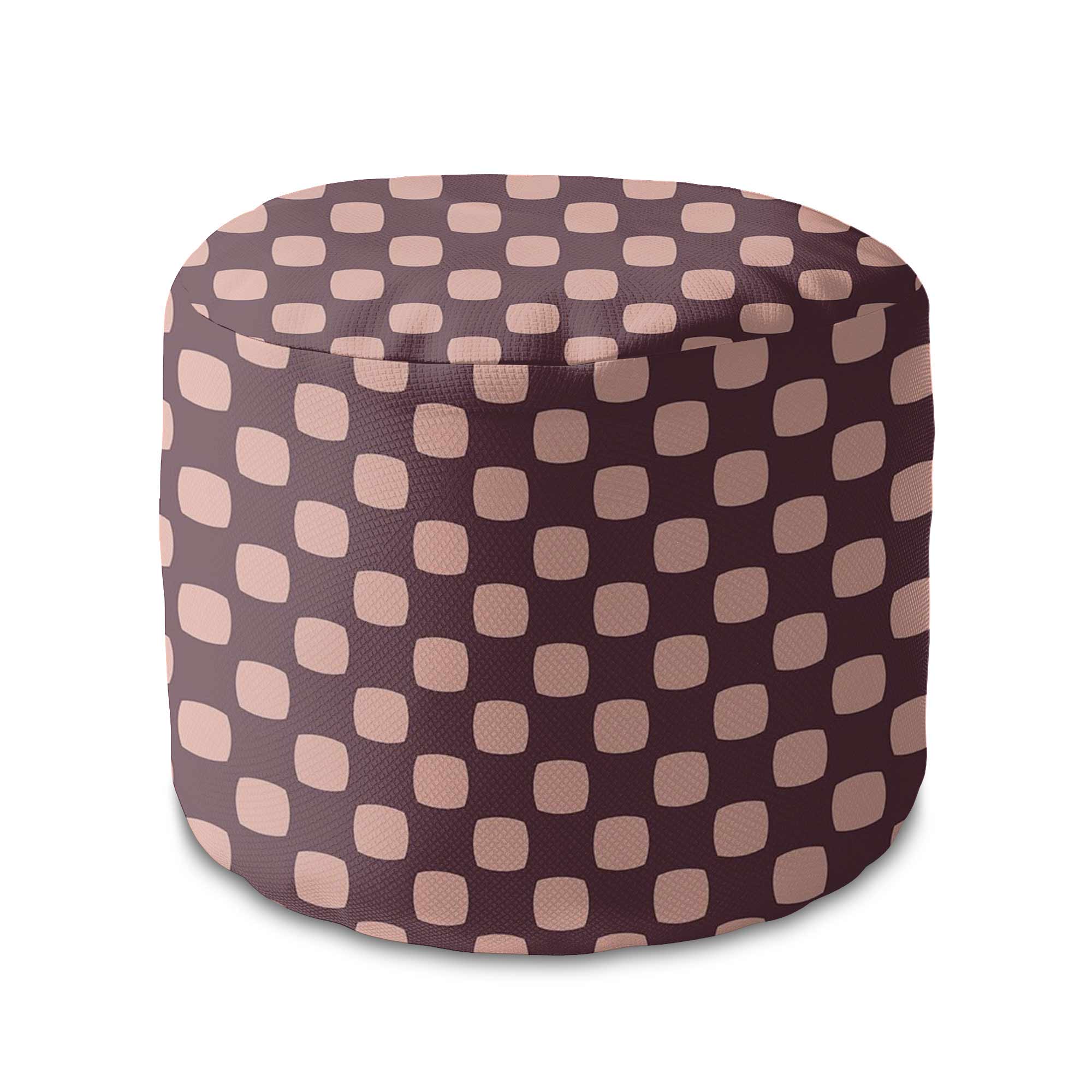 Runder Hocker Fußstütze Geometric Squares-Velvet