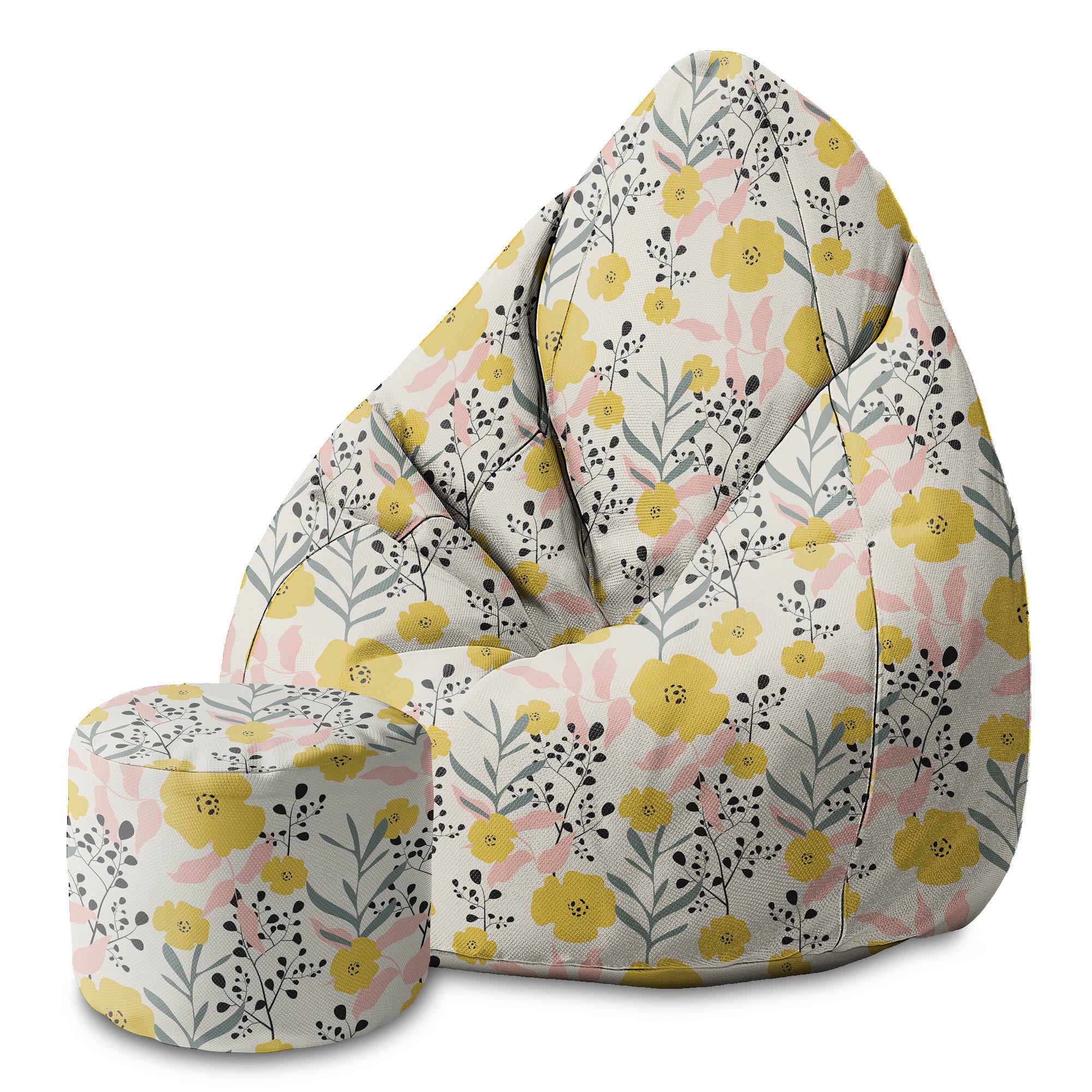Puf okrągły podnóżek Yellow Daffodil