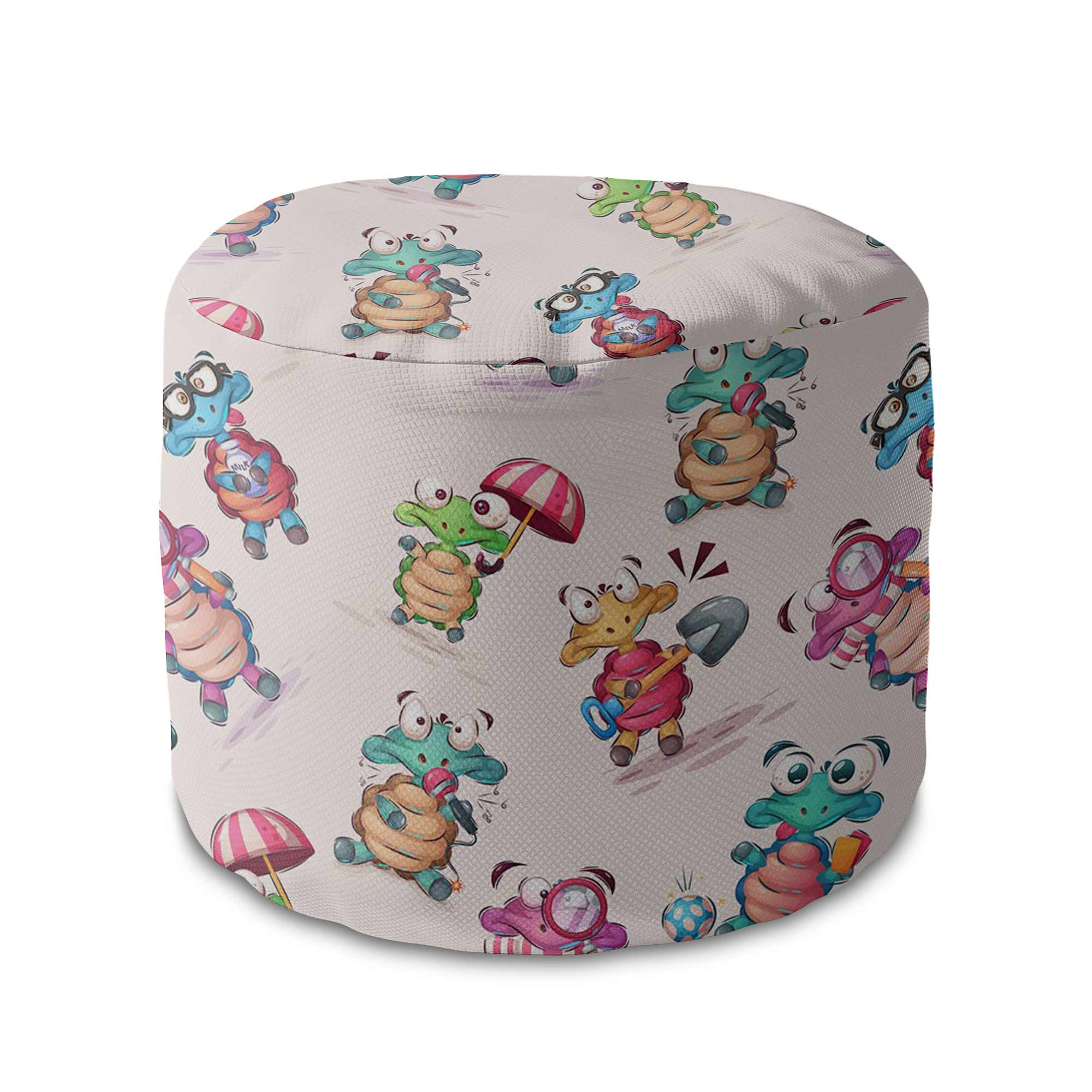 Okrúhly puf podnožka Funny Turtles-Velvet