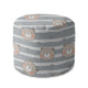 Round pouf footstool Happy Bear-Velvet