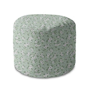 Runder Hocker Fußhocker Tiny White Flowers Meadow
