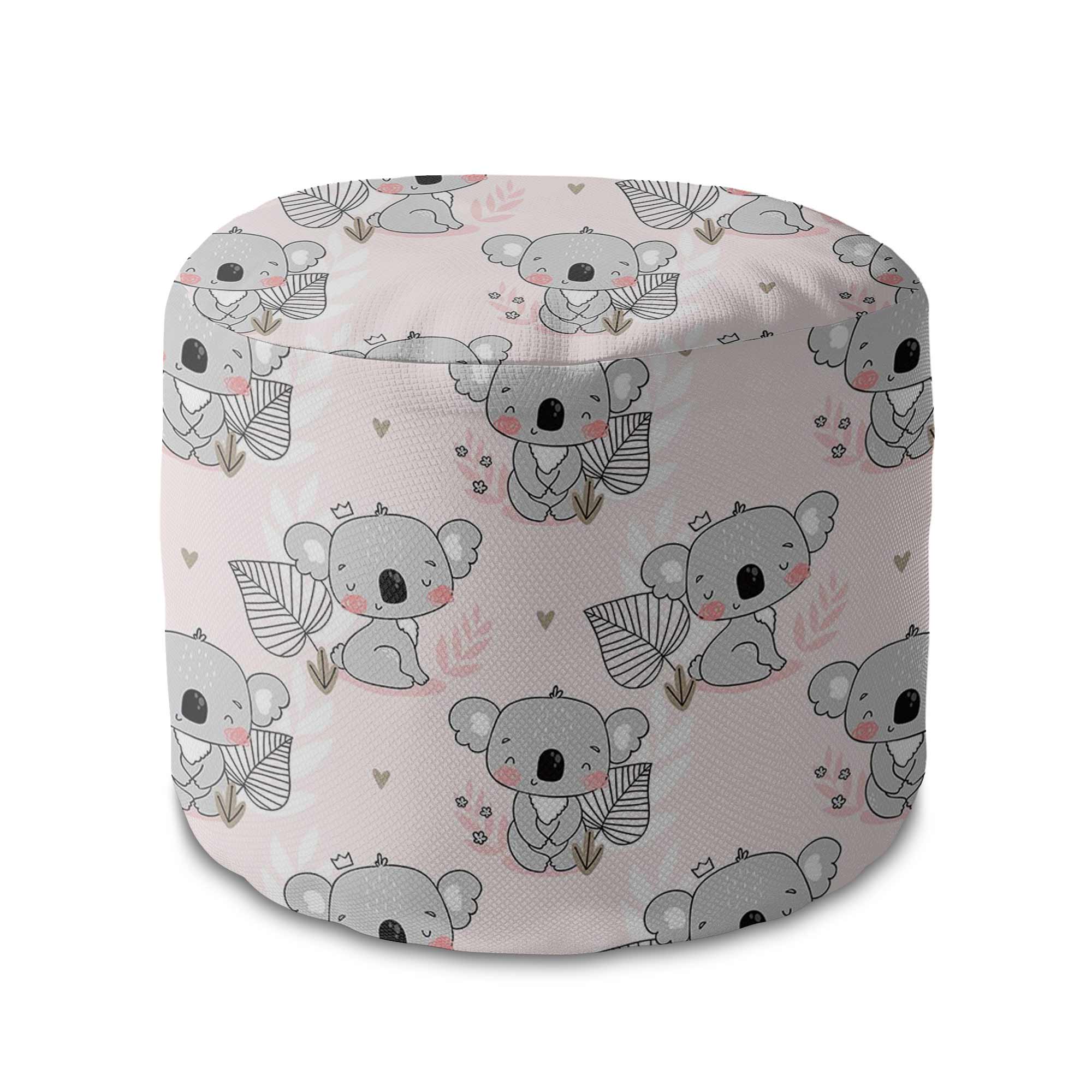 Round Pouf Footstool Cute Koala-Velvet