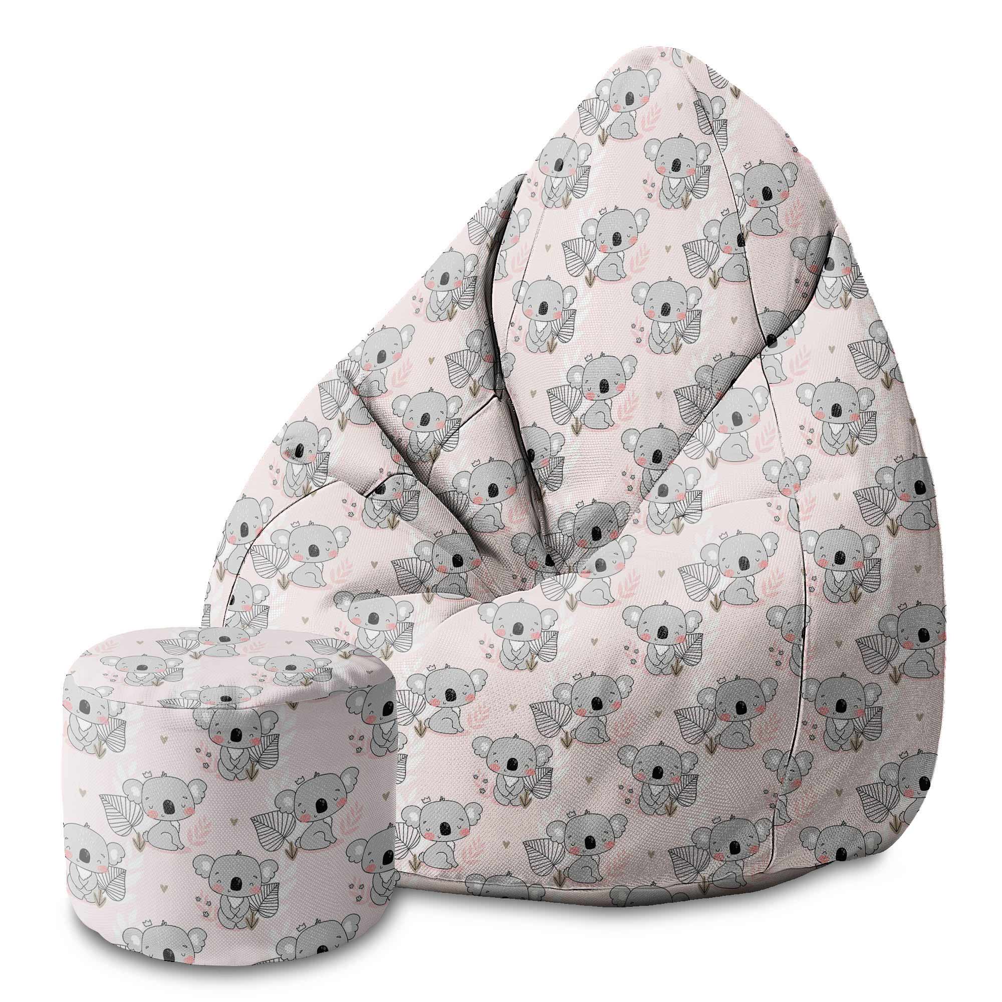 Round Pouf Footstool Cute Koala-Oxford