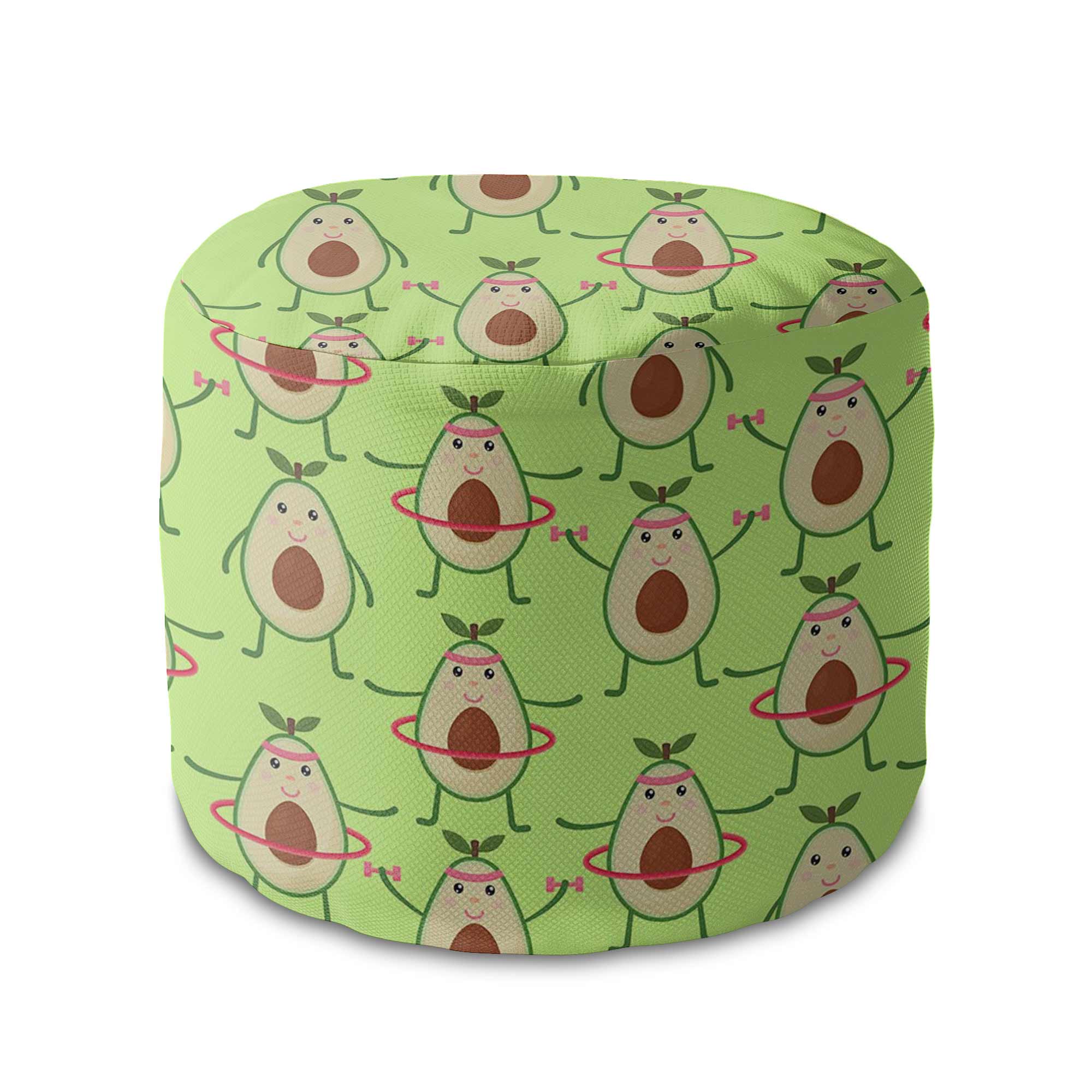 Puf okrągły podnóżek Exercising Avocados-Velvet