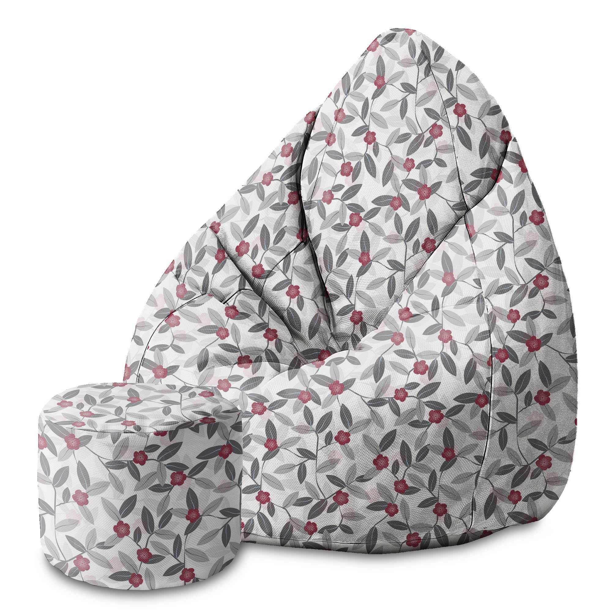 Round Pouf Footstool Under the Tree-Velvet