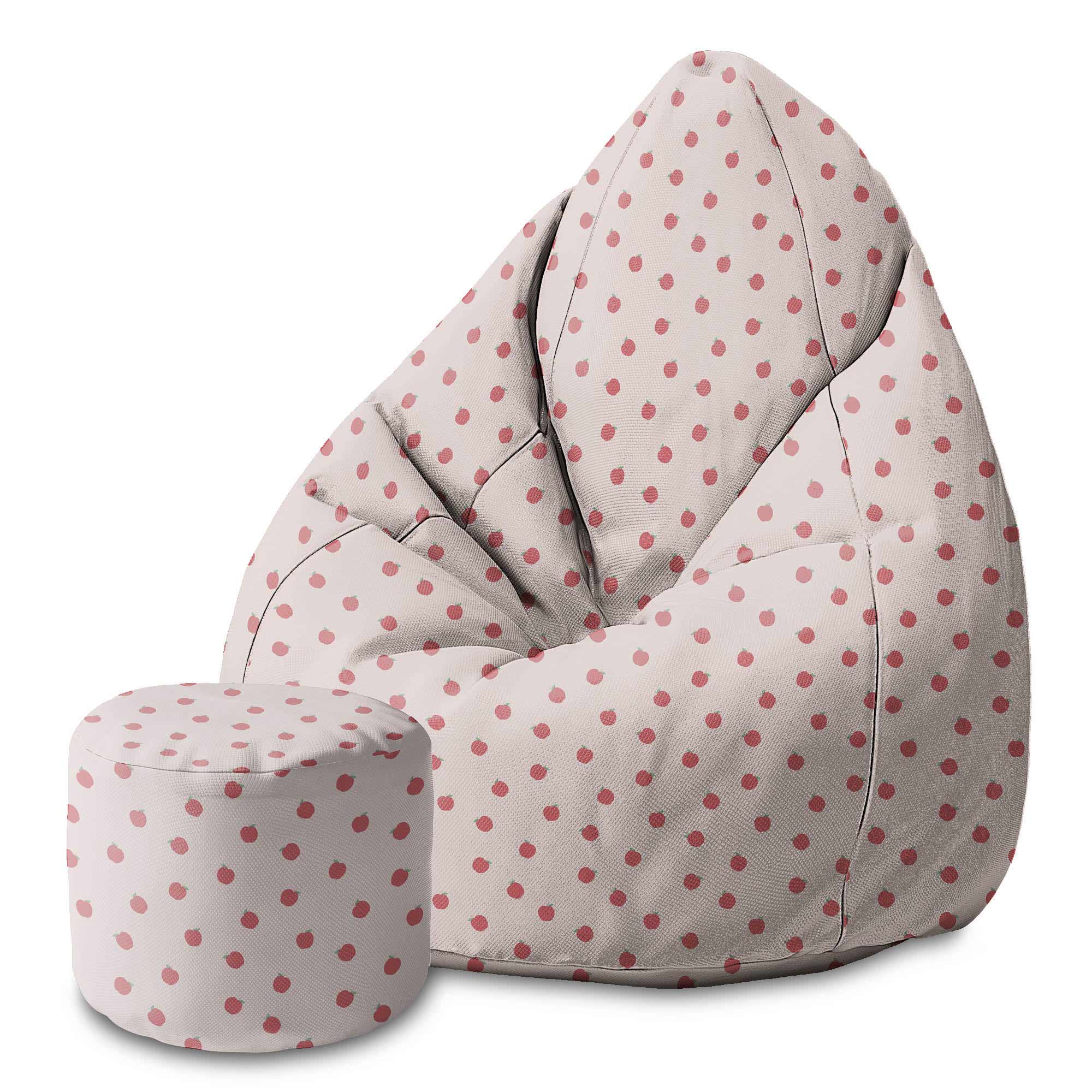 Puf okrągły podnóżek Red Apples-Velvet