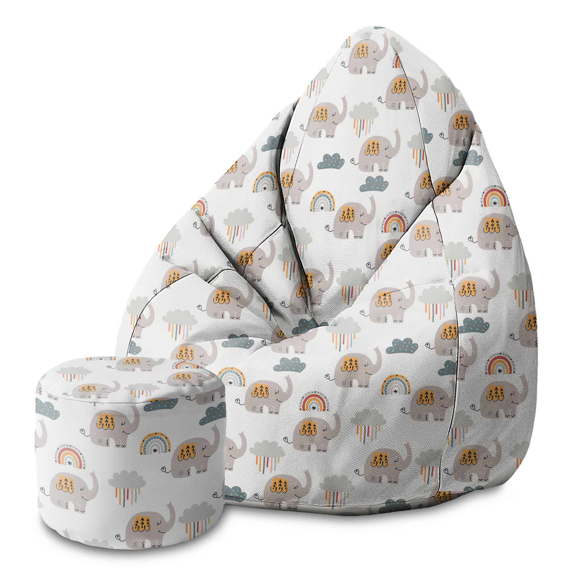 Okrúhly puf na nohy Grey Elephant-Velvet