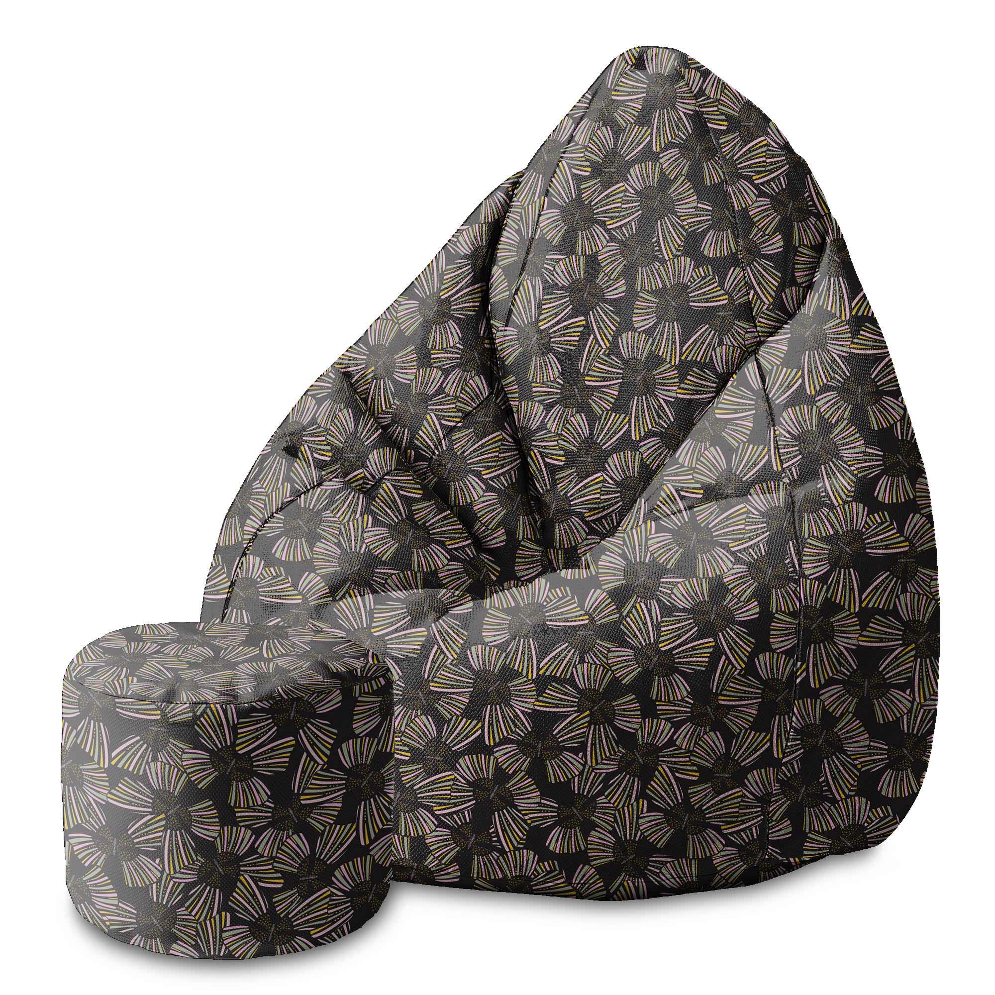 Puf okrągły podnóżek Modern Abstract Pattern-Velvet