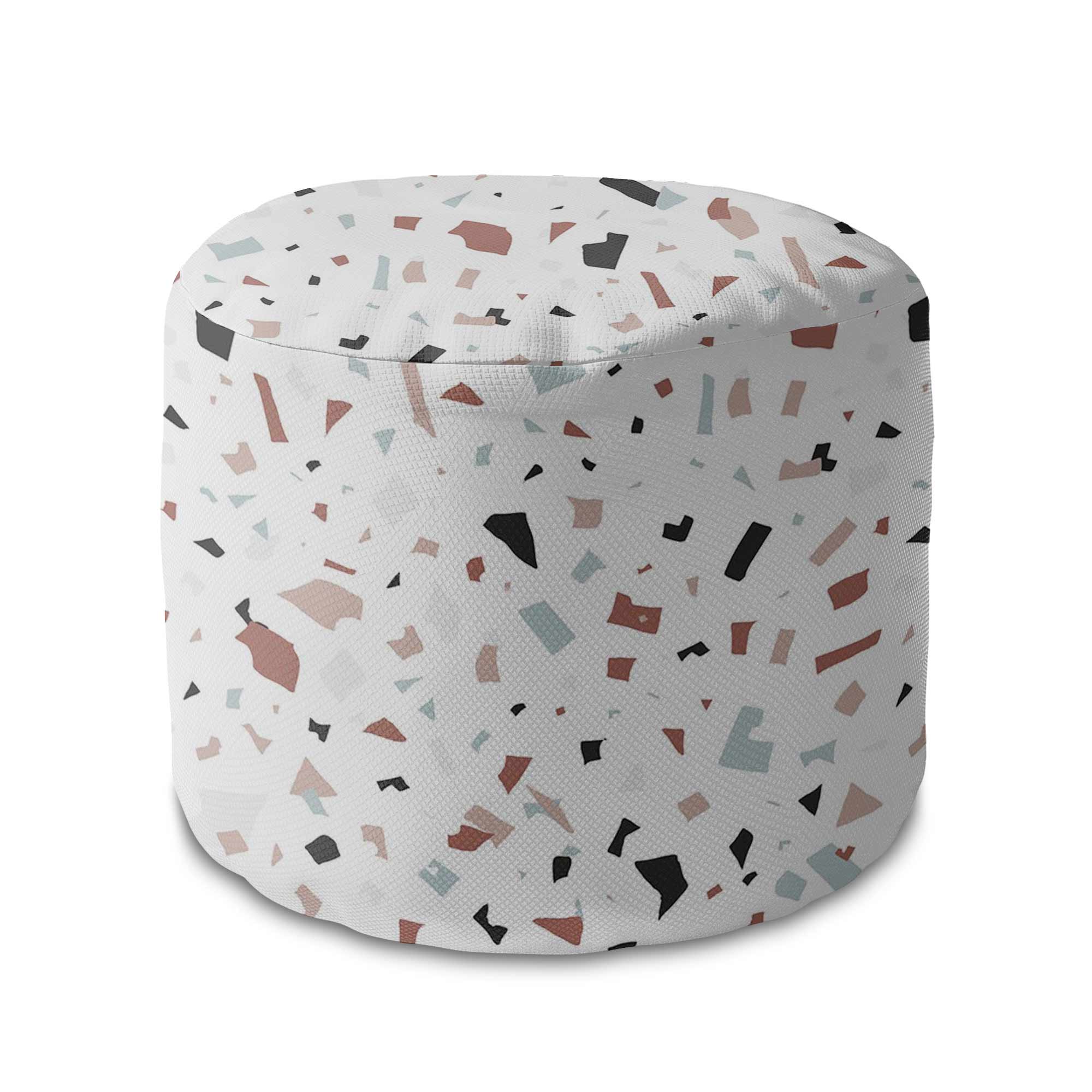Puf okrągły podnóżek Brown Terrazzo