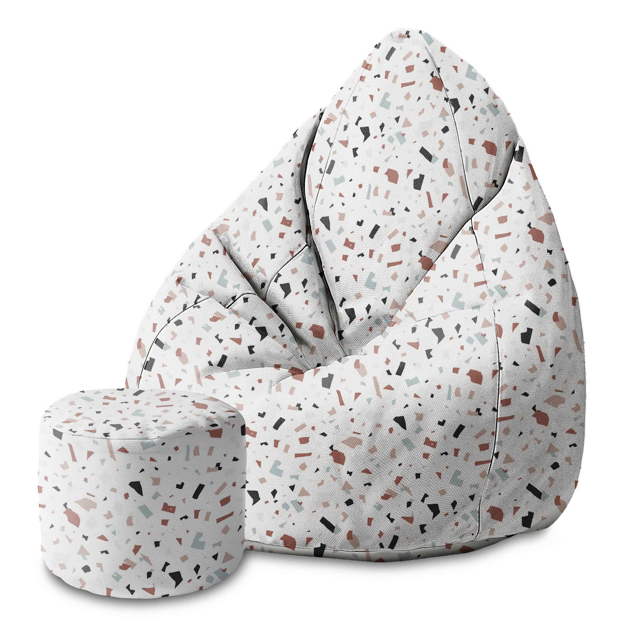 Puf okrągły podnóżek Brown Terrazzo