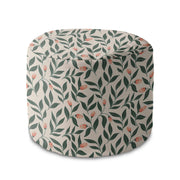 Puf okrągły podnóżek Pink Berries Pattern-Velvet