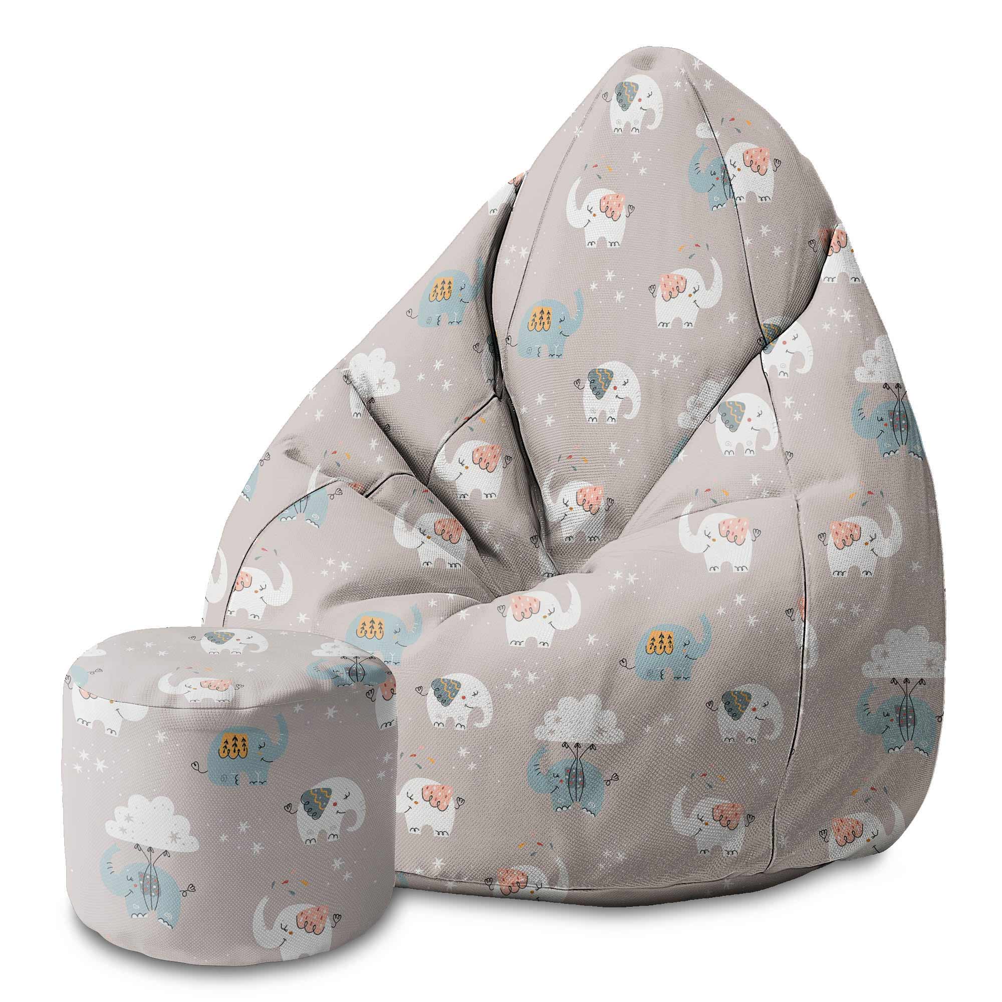 Round pouf footstool Fly Elephant