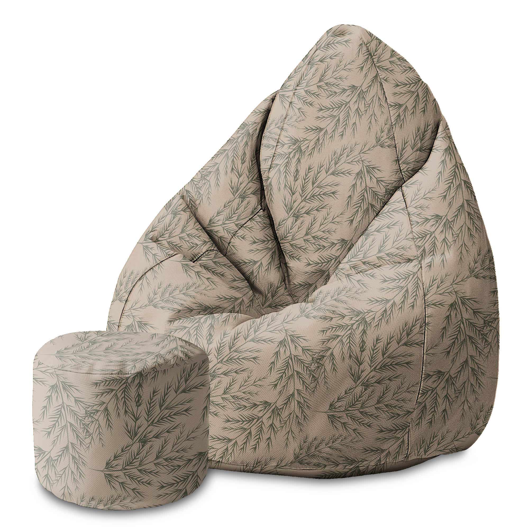 Round pouf footstool Decorative Branches