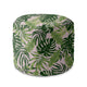 Puf okrągły podnóżek Tropical Jungle Leaves-Velvet