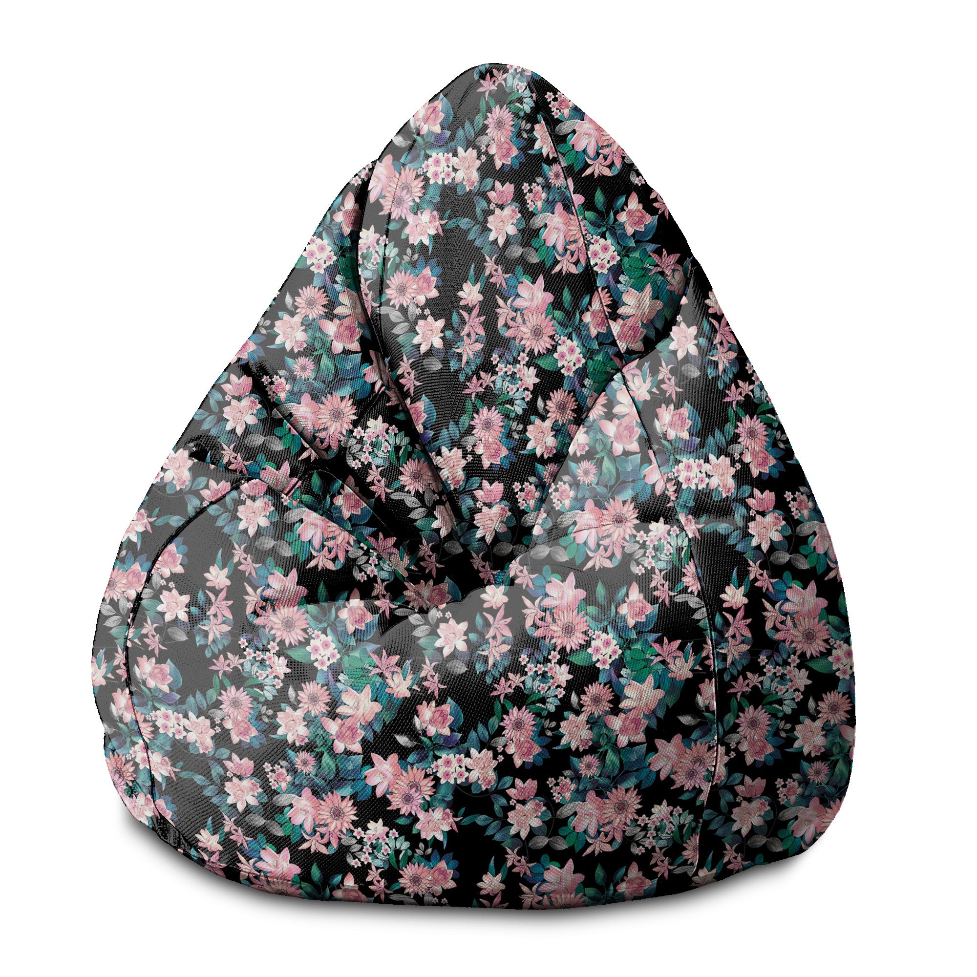 Puf Pearshape Dark Botanic Pink-S-Oxford