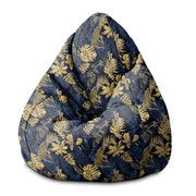 Puf Pearshape Monstera Gold Navy Blue-S-Velvet