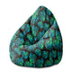 Puf Pearshape Mořská Zelená Monstera-M-Velvet