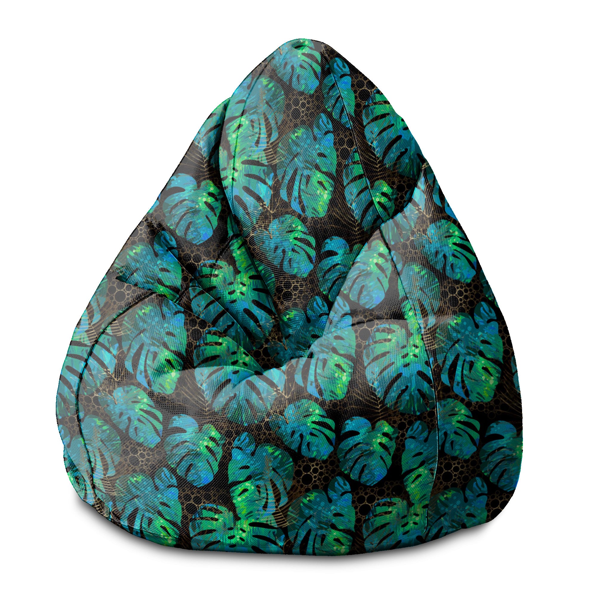 Puf Pearshape Morska Zieleń Monstera-S-Velvet