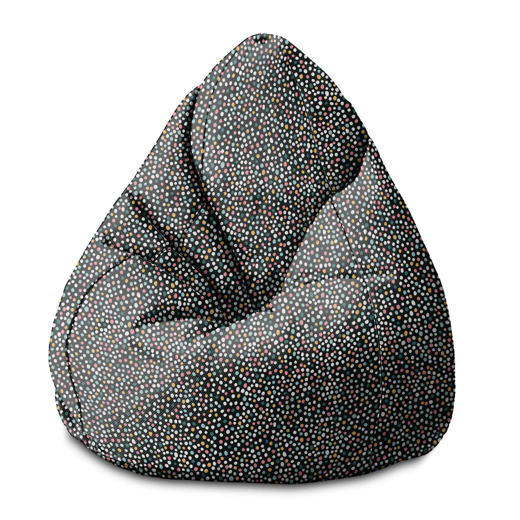 Puf Pearshape Multicolor Polka Dots-S-Oxford