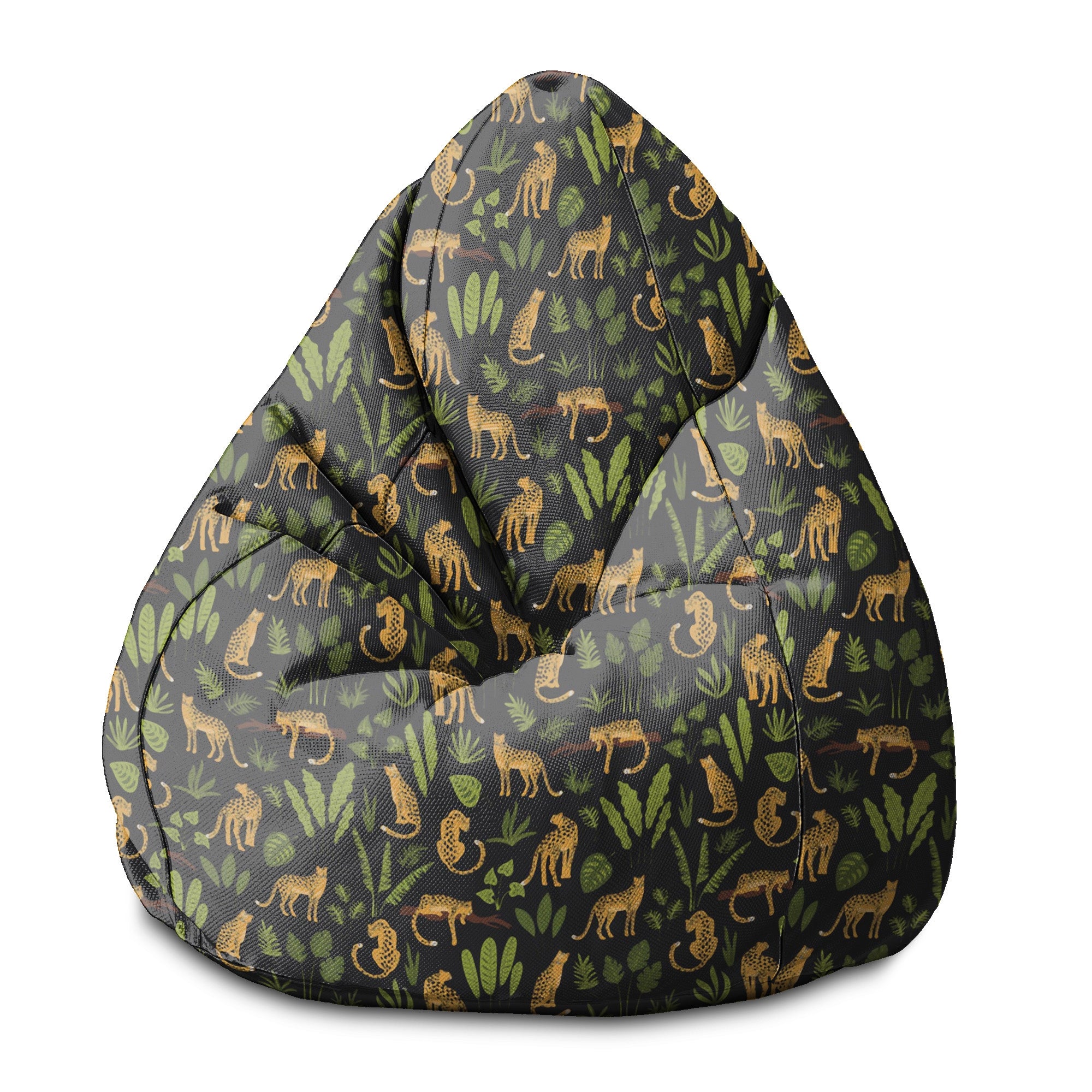 Puf Pearshape Pantery Na Czarnym-S-Velvet