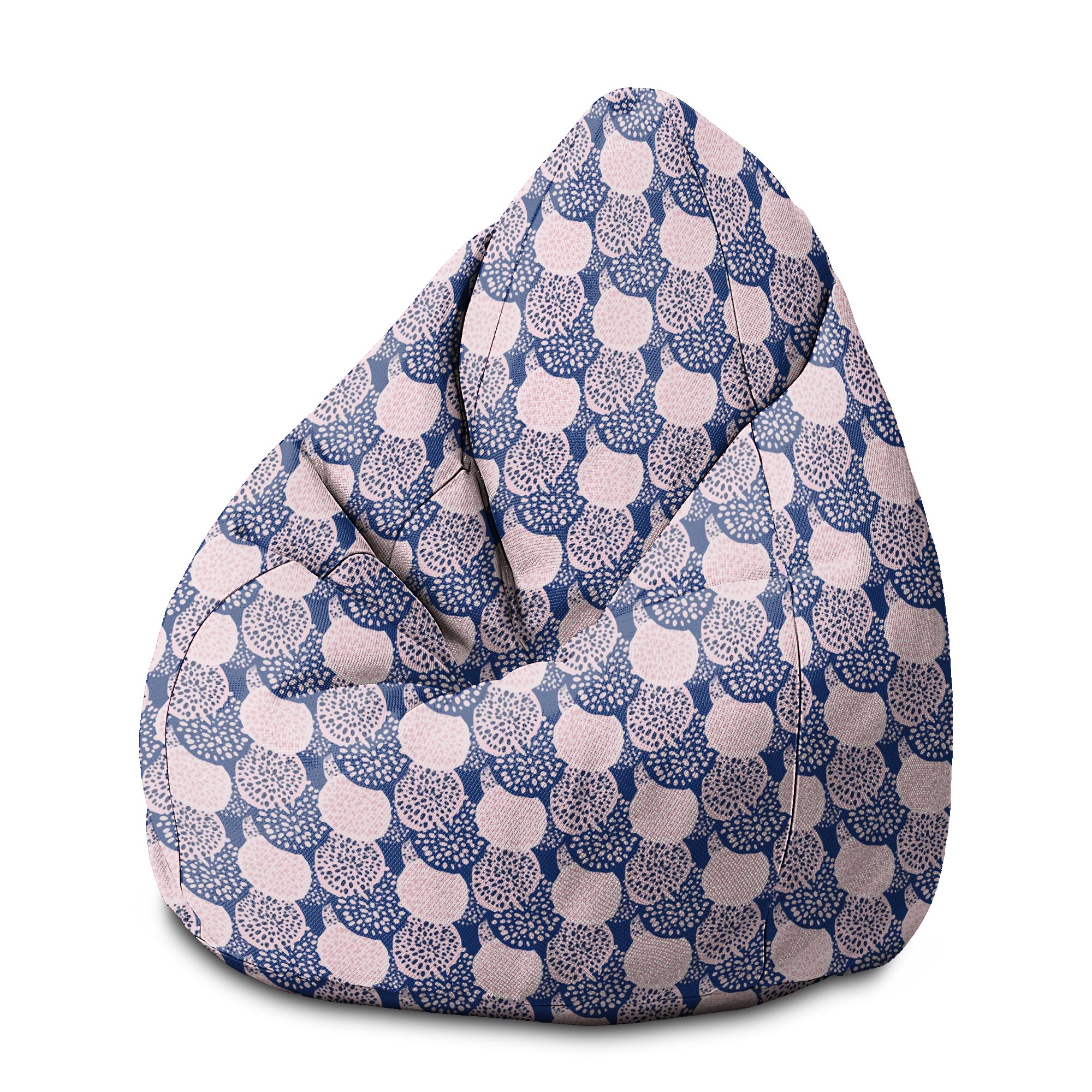 Puf Pearshape Pink and Blue Geometric Ornament-M-Velvet