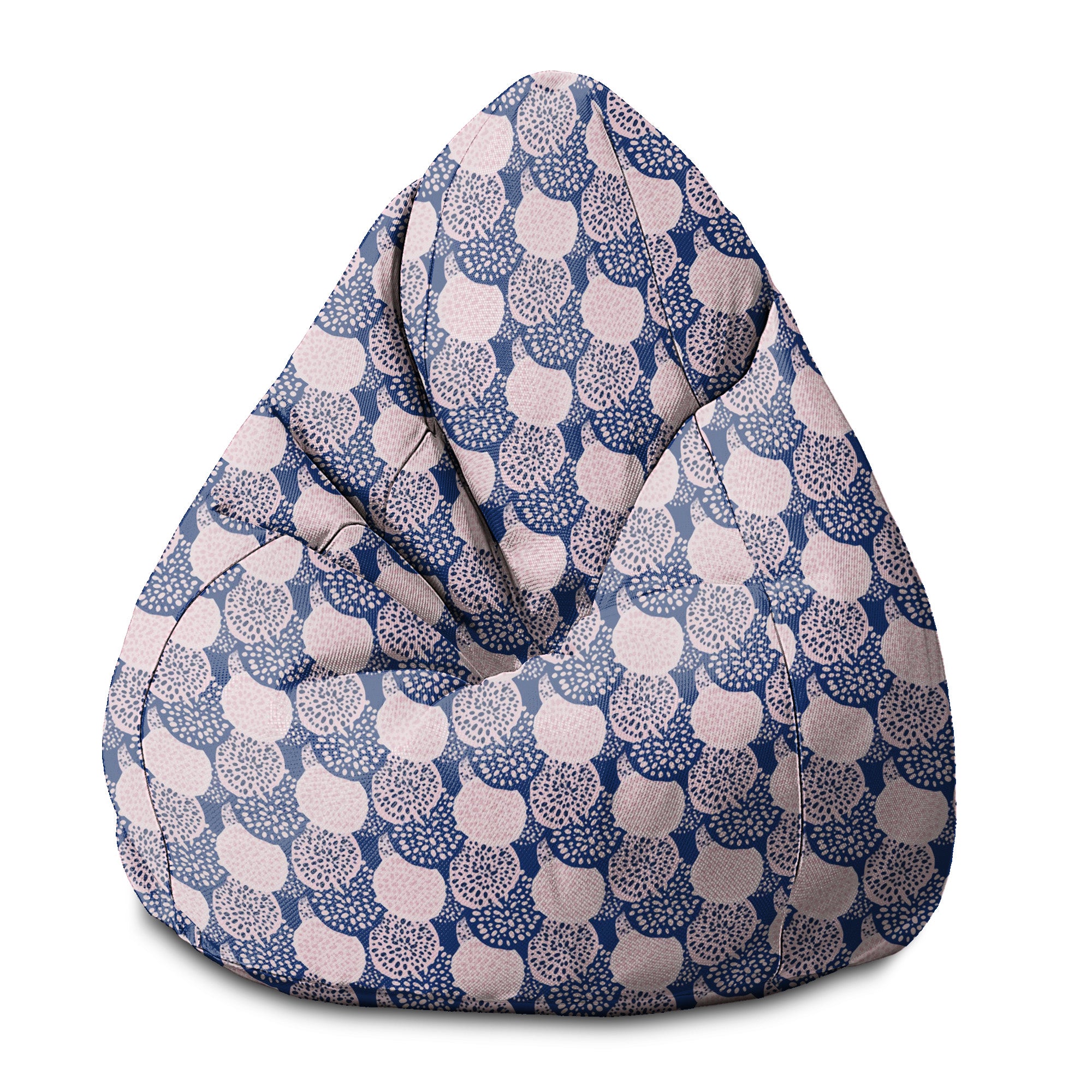 Puf Pearshape Pink and Blue Geometric Ornament