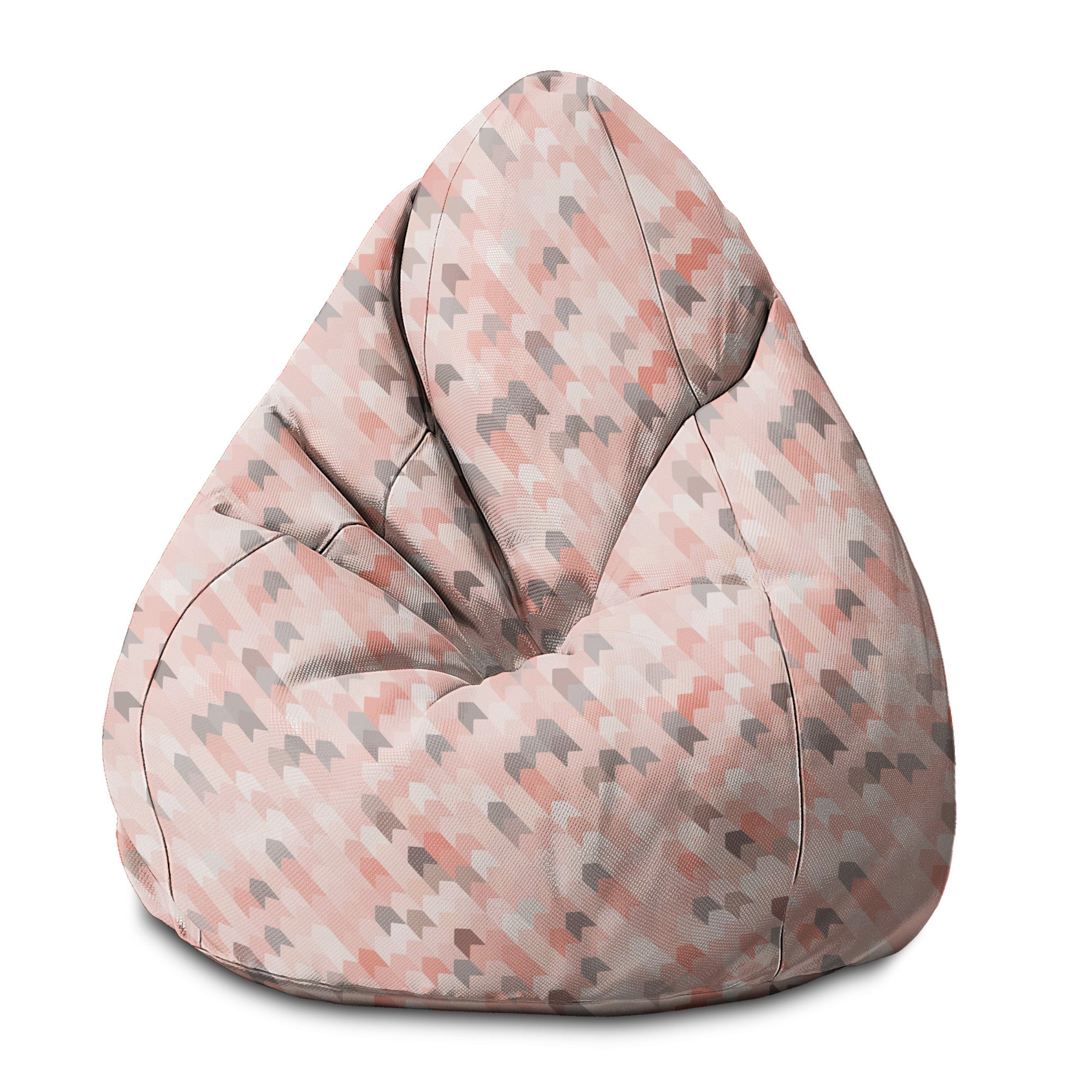 Puf Pearshape Pink Pattern-S-Oxford