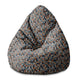 Pearshape Retro Black Leaves Pouf-S-Velvet