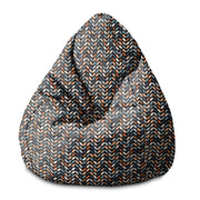 Puf Pearshape Retro Black Leaves