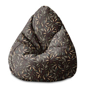 Sitzsack Pearshape Retro Blätter-S-Oxford