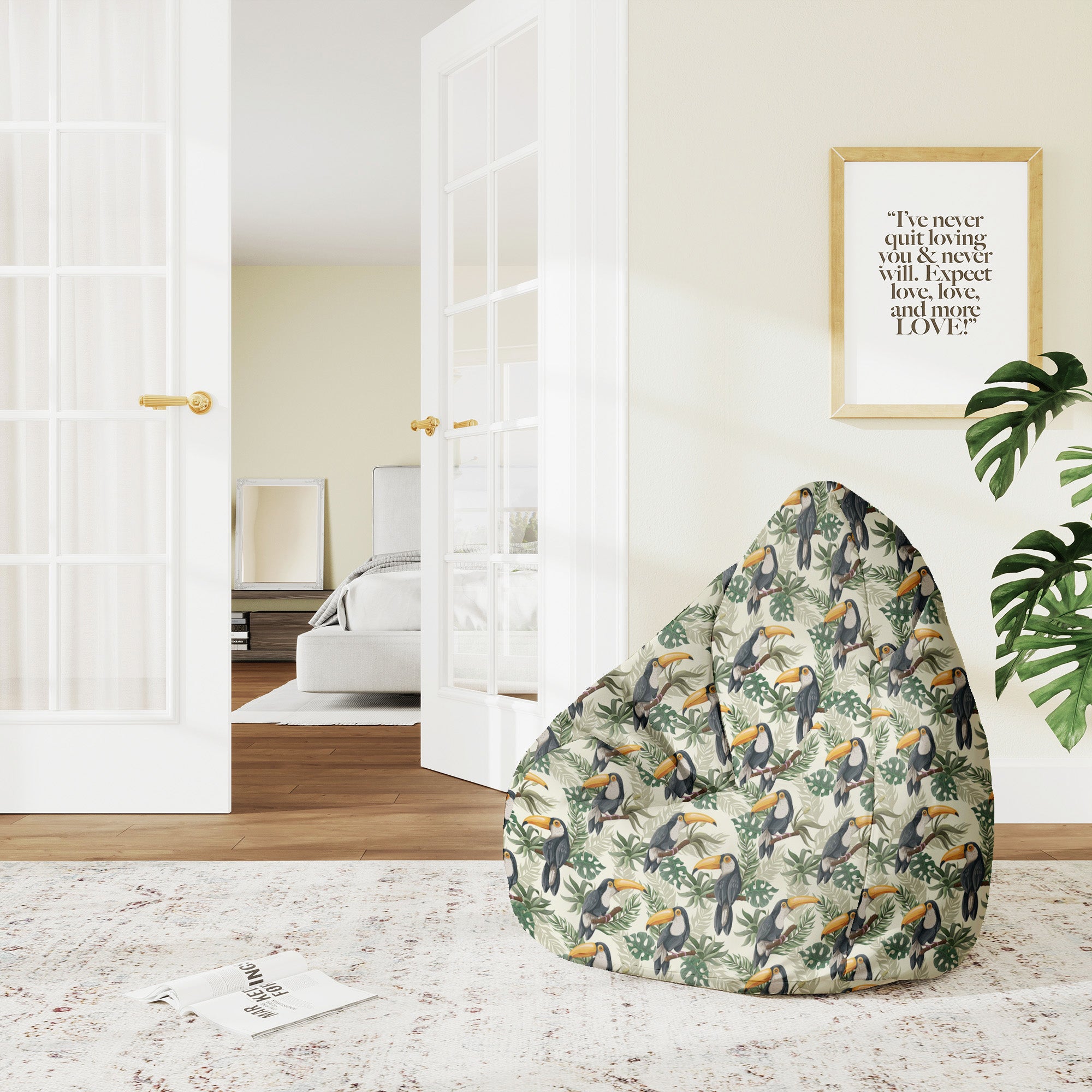 Puf Pearshape  Toucans Jungle-M-Velvet
