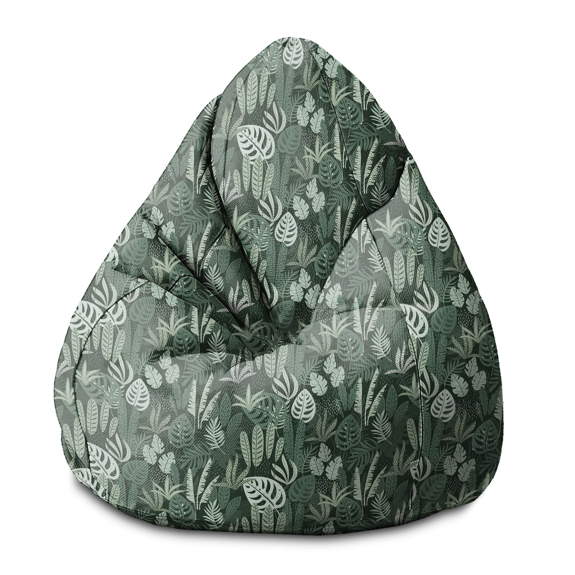 Sedací vak Pearshape Tropické zelené listy palma-S-Velvet
