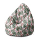Puf Pearshape  Tropical Pink and Green Leaves-M-Velvet