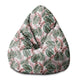 Puf Pearshape  Tropical Pink and Green Leaves